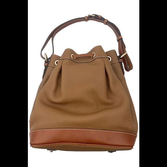 Dooney & Bourke Archives 2012 Pebble Leather Drawstring Bag Caramel - Picture 3 of 3